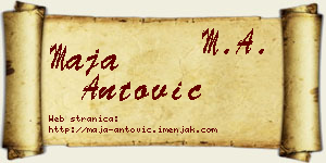 Maja Antović vizit kartica